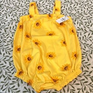 Yellow Sunflower Baby Romper